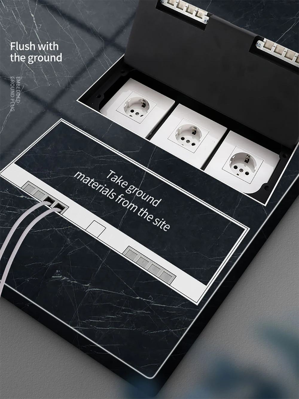 300 recessed floor socket Adjustable bottom box