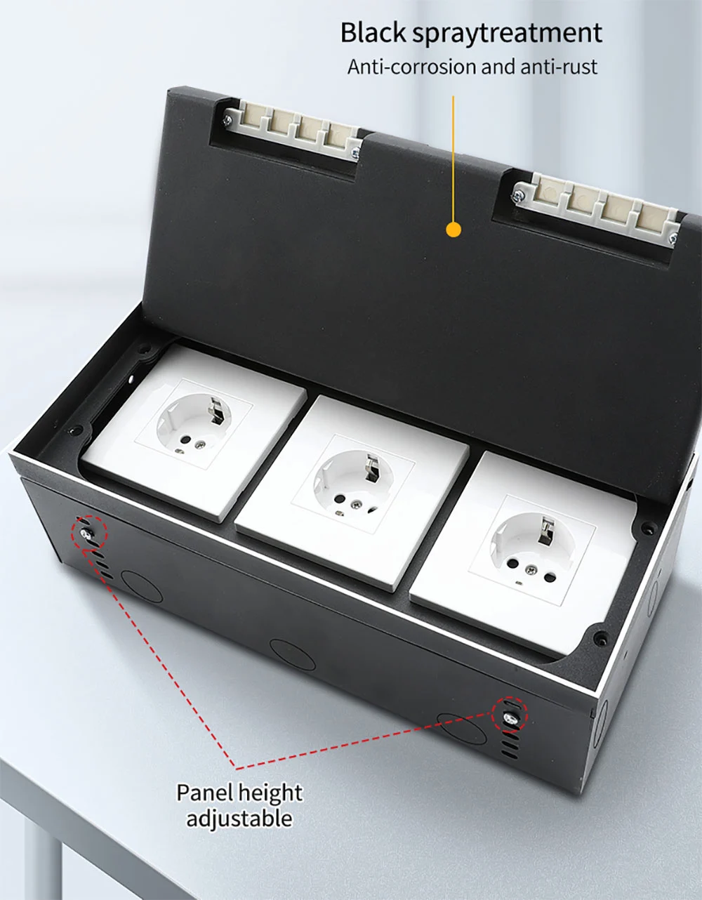 300 recessed floor socket Adjustable bottom box